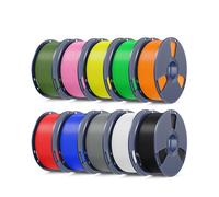 SUNLU 10KG PLA Plus 2.0 High Speed 3D Printer Filament Bundle, Upgraded Filament PLA+ 1.75mm for Rapid Printing 50-600mm/s, ±0.02mm Precision, 1kg/Spool, 10 Colors