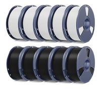 SUNLU 10KG PLA Plus 3D Printer Filament, PL Filament 1.75mm, 1kg Spool, Total 10kg, Black*5+White*5