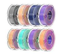 SUNLU 250G*8 PLA+ Silk Filament Bundle, Multicolor 3D Printer Filament, Dual-Color Tri-Color Pla Plus Filament, Individually Vacuum Packed, 2kg in Total, Dual Color*5, Triple Color Silk Filament*3