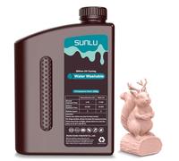 SUNLU 2KG Water Washable Resin 3D Printer Resin Beige, Easy Post-Processing 405nm UV-Curing Standard Photopolymer Resin for LCD/DLP/SLA 3D Resin Printer, High Precision & Low Shrinkage, Beige 2000g