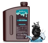 SUNLU 2KG Water Washable Resin 3D Printer Resin Black, Easy Post-Processing 405nm UV-Curing Standard Photopolymer Resin for LCD/DLP/SLA 3D Resin Printer, High Precision & Low Shrinkage, Black 2000g