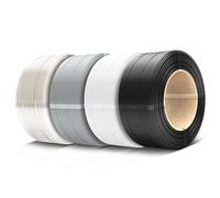 SUNLU 3D Printer Filament PETG Filament Refill 1.75mm,Suitable for SUNLU Third-Generation Reusable spools,0.5kg per Spool,Pack of 4,4 Colors,Black+White+Grey+Transparent