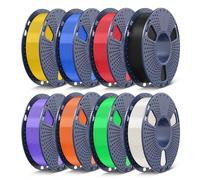 SUNLU 3D Printer PL Filament Bundle, Muticolor Transparent PLA Plus Filament 1.75mm, 250g Each Spool, Total 2KG, Individually Vacuum Packed, 8 Packs (Black + 7 Transparent Colors)