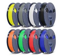 SUNLU 3D Printer PLA Plus Filament Bundle, Mini Spool PL Filament 1.75mm, 0.25kg Each Spool, Total 2kg, 8 Packs Individually Packed, Black+White+Grey+Red+Klein Blue+Green+Yellow+Sunny Orange
