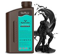 SUNLU 3D Printer Resin 1kg, Strong Durable Nylon Like 3D Resin for LCD DLP SLA Resin 3D Printers, 395-405nm UV Light Curing 3D Printing Liquid Photopolymer Resin, Good for Functional Parts,1000g,Black