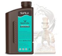 SUNLU 3D Printer Resin 1kg, Strong Durable Nylon Like 3D Resin for LCD DLP SLA Resin 3D Printers, 395-405nm UV Light Curing 3D Printing Liquid Photopolymer Resin, Good for Functional Parts,1000g,White
