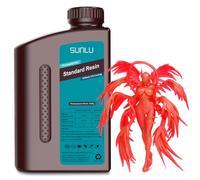SUNLU 3D Printer Resin, Fast Curing Standard 3D Printer Resin for LCD/DLP/SLA, 395-405nm UV Curing Photopolymer Resin, Low Shrinkage & High Precision, 1000g Clear Red