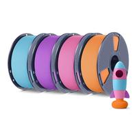 SUNLU 4KG 3D Printer Filament Bundle PLA Matte 1.75mm, Neatly Wound Filament with Matte Finish, Print with 99% FDM 3D Printers, 1kg Spool (2.2lbs), 4 Packs, Orange+Purple+Pink+Pastel Blue