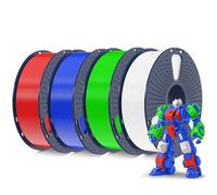 SUNLU 4KG 3D Printer Filament PLA Plus 1.75mm, 1kg Spool, 4 Packs, White+Red+Green+Blue