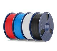 SUNLU 4KG 90A TPU 3D Printer Filament 1.75mm, Ultra-high Elasticity，Dimensional Accuracy ±0.03mm, Suitable for Most FDM 3D Printers,4kg in Total, 1kg per Spool, 4 Packs. (Black+White+Azure+Red)