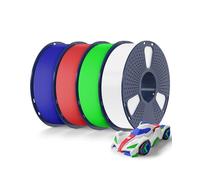 SUNLU 4KG Bundle Rapid PETG Filament, High Speed 30-600mm/s 3D Printer Filament 1.75mm ±0.02mm, 1kg Reusable Spool(2.2lbs), 4pcs in Total(White+Green+Blue+Red)