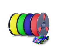 SUNLU 4KG Bundle Rapid PETG Filament, High Speed 30-600mm/s 3D Printer Filament 1.75mm ±0.02mm, 1kg Reusable Spool(2.2lbs), 4pcs in Total(Red+Blue+Green+Yellow)