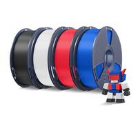 SUNLU 4KG High Speed PLA Filament 1.75mm, Up to 600mm/s Fast Printing 3D Printer Filament, High Flow Speedy PLA Filament, Neatly Wound, 1KG/Spool, 4 Packs, Black + White + Klein Blue + Red