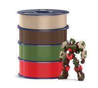 SUNLU 4KG PETG Filament, 3D Printer Filament Bundle, Improved Toughness, High Impact Resistance, Compatible with Most FDM 3D Printers, 1KG per Spool, 4 Rolls, Oak(Wood)+Coffee Brown+Olive Green+Red