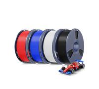 SUNLU 4KG PLA+2.0 3D Printer Filament Bundle, Upgraded Filament PLA Plus 1.75mm, High Speed Printing, Tougher and Stronger, 1KG per Spool, 4 Packs, Black+White+Blue+Red