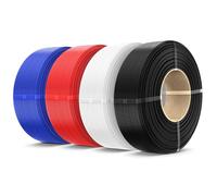 SUNLU 4KG PLA+2.0 3D Printer Filament Refill, High Toughness PLA+ Filament Bundle, No-Spool 3D Filaments Refill 1.75mm Compatible with Bambu Lab 3D Printers, 1KG/Roll, Black+White+Red+Klein Blue