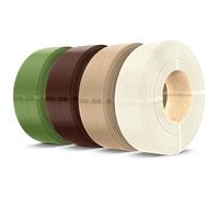 SUNLU 4KG PLA+2.0 3D Printer Filament Refill, Stronger PLA+ Filament Bundle, No-Spool 3D Filaments Refill 1.75mm Compatible with Bambu Lab 3D Printer, 1KG/Roll, Bone White+Oak+Coffee Brown+Olive Green