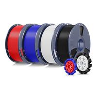 SUNLU 4KG PLA+2.0 Filament Bundle, Upgrade PLA+ 3D Printer Filament 1.75mm, Tougher and Stronger, 1KG per Spool, 4KG in Total, Black+White+Klein Blue+Red