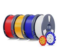 SUNLU 4KG PL 2.0 Filament Bundle, Upgrade PL 3D Printer Filament 1.75mm, Tougher and Stronger, 1KG per Spool, 4KG in Total, White+Klein Blue+Red+Gold