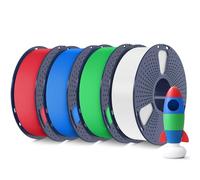 SUNLU 4KG PLA Matte 3D Printer Filament, White+Green+Klein Blue+Red | 1KG/Spool, 4 Packs, Smooth Matte Finish, Neatly Wound Filament, Print with 99% FDM 3D Printers