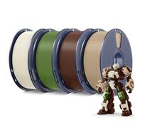 SUNLU 4KG PLA Plus 3D Printer Filament 1.75mm, SUNLU Neatly Wound PLA+ Filament 1.75mm, Härter und Stärker, 1kg Spool, 4 Packs, Bone White+Oak+Coffee Brown+Olive Green
