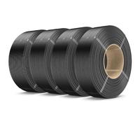 SUNLU 4KG Silk PLA Filament Refill Bundle, 1000g Silk PLA Plus Refill 4 Packs, No-Spool 3D Printer Silk Filament 1.75mm for Reusable Spools Compatible with Bambu Lab 3D Printers, 1KG/Roll Silk Black