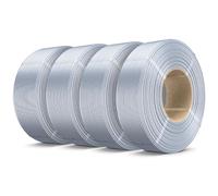 SUNLU 4KG Silk PLA Filament Refill Bundle, 1000g Silk PLA Plus Refill 4 Packs, No-Spool 3D Printer Silk Filament 1.75mm for Reusable Spools Compatible with Bambu Lab 3D Printers, 1KG/Roll Silk Silver