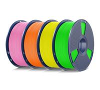 SUNLU 4kg TPU 3D Printer Filament Bundle, High Speed 95A TPU Filament 1.75mm ±0.03mm, Individually Vacuum Packed, 4kg in Total, 1kg per Spool, 4 Pack. (Orange+Yellow+Green+Pink).