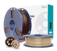 SUNLU 500G*2 PLA+2.0 Filament Bundle, Upgrade PLA+ 3D Printer Filament 1.75mm, Tougher and Stronger, 0.5KG per Spool, 1KG in Total, Coffee Brown+Oak(Wood)