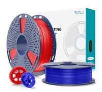 SUNLU 500G*2 PLA+2.0 Filament Bundle, Upgrade PLA+ 3D Printer Filament 1.75mm, Tougher and Stronger, 0.5KG per Spool, 1KG in Total, Red+Klein Blue