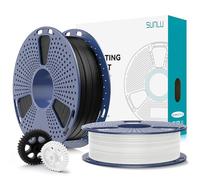 SUNLU 500G*2 PL 2.0 Filament, Ideal Starter Pack for Testing & Small Projects, Tougher and Stronger, Upgrade PL 3D Printer Filament 1.75mm, 500g per Spool, 1KG in Total, Black+White