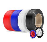 SUNLU 500g PLA+2.0 3D Printer Filament Refill, High Toughness PLA+ Filament Bundle, No-Spool 3D Filaments Refill 1.75mm Compatible with Bambu Lab 3D Printers, 4 Packs, Black+White+Klein Blue+Red