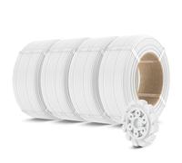 SUNLU 500g PLA+2.0 3D Printer Filament Refill, High Toughness PLA+ Filament Bundle, No-Spool 3D Filaments Refill 1.75mm for Reusable Spools Compatible with Bambu Lab 3D Printers, 0.5KG/Roll, White*4