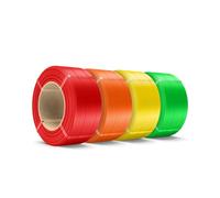 SUNLU 500G PLA+ Filament Refill 1.75mm, No-Spool PLA Plus Refill for Reusable Spool, Compatible with Bambu Lab and SUNLU 2025 New Spools, Red/Green/Yellow/Sunny Orange 2KG Total