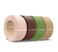 SUNLU 500g PLA Refill Filament 1.75mm, Refill PLA 3D Printer Filament Suitable for Bambu Lab Filament and SUNLU Reusable spools, 0.5kg per Spool, 4 Pcs, 4 Colors, Beige+Coffee Brown+Olive Green+Oak
