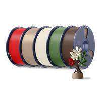 SUNLU 5KG PL Filament Bundle, Enhanced Durability and High Strength | PLA Plus 3D Printer Filament for 3D FDM Printers, 1KG per Spool, 5 Rolls, Bone White+Oak+Coffee Brown+Olive Green+Red