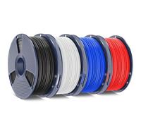 SUNLU ABS Filament 1.75mm 3D Printer Filament Bundle Muticolor, Strong and Durable, Excellent Toughness, Individually Vacuum Packed, 4kg in Total, 1kg per Spool, Pack of 4, Black+White+Blue+Red
