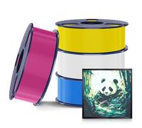 SUNLU CMYK Lithophane PLA Filament 1.75mm, 4kg 3D Printer Filament Bundle, Compatible with AMS and Regular FDM 3D Printers, 4kg in Total, 1kg per Spool, 4 Packs, 4 Colors, White+Cyan+Magenta+Yellow