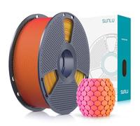 SUNLU Dual Color Matte PLA Filament 1.75mm, Matte 3D Printer Filament with 2 Color Gradient, Dimensional Accuracy +/- 0.02mm, 1kg Spool (Yellow, Red)