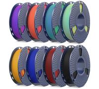 SUNLU Dual Color Matte PLA Filament Bundle, 3D Printer PLA Filament 1.75mm Mini Spool, Dimensional Accuracy +/- 0.02mm, 8 Rolls of 0.25 kg (Matte Black+ 7 Matte Dual)