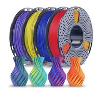 SUNLU Dual Color PLA Matte Filament 1.75mm, 3D Printer Filament Bundle Multicolor, 250g Spool, 4 Rolls, RedBlue+RedBlue+YellowCyan+GreenPurple