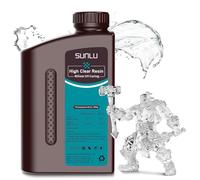 SUNLU High Clear 3D Printer Resin 1kg, High Transparency 3D Printing Resin, Resist Yellowing Clear Resin, 405nm UV Curing 3D Printing Photopolymer Resin, Suitable for LCD/DLP/SLA 3D Resin Printer