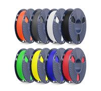 SUNLU High Speed PETG 3D Printer Filament, 0.25kg*8, Total 8 Colors, Black+White+Grey+Red+Blue+Green+Yellow+Orange