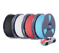 SUNLU High Speed PLA Classic 3D Filament 1.75mm,600mm/s High Toughness PLA Filament,Matte Texture No-Tangling,Dimensional Accuracy +/- 0.02mm, 4kg in Total,(Black+White+Cherry Red+Sky Blue).