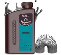 SUNLU High Toughness 3D Printer Resin, Enhanced Flexible 3D Printing Photopolymer Resin, 405nm UV Fast Curing 3D Resin for Most LCD DLP SLA Resin 3D Printers, Bendable and not Brittle, 1KG Dark gray