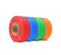 SUNLU Matte PLA Filament Refill 1.75mm 4KG, 3D Printer Filament PLA Matte Bundle, No-Spool PLA Refill for Reusable Spools Compatible with Bambu Lab Filament, Red/Blue/Green/Orange 1KG/Roll