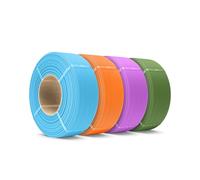 SUNLU Matte PLA Filament Refill 1.75mm 4KG, 3D Printer Filament PLA Matte Bundle, No-Spool PLA Refill for Reusable Spools Compatible with Bambu Lab Filament, Olive/Purple/Orange/Light Blue 1KG/Roll