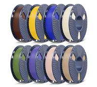 SUNLU PETG Filament 1.75 Bundle, Individually Vacuum-Sealed, 2kg in Total, 0.25kg per Spool, 8 Pack, 8 Colors, (Bone White+Olive Green+Coffee Brown+Beige+Oak+Klein Blue+Vivid Yellow+Lavender Purple)