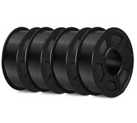 SUNLU PETG Filament 1.75mm 4KG Bundle, Less Stringing and Good Layer Adhesion, Individually Vacuum Packed, 3D Printer Filament 4kg, 1kg per Spool, 4 Colors, Pack of 4 Black PLA.