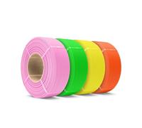 SUNLU PETG Filament Refill 1.75mm 4KG, High Speed 3D Printer Filament Refill, No-Spool Matte PETG Refill for Reusable Spools Compatible with Bambu Labs Filament, Pink/Orange/Yellow/Green 1KG/Roll